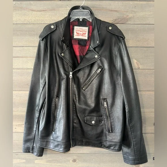 LEVI STRAUSS Black Biker Jacket - Picture 1 of 9